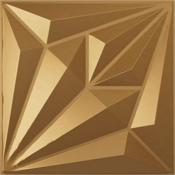 Ekena Millwork 19 5/8"W x 19 5/8"H Diamond EnduraWall Decorative 3D Wall Panel, Bright Coat Gold (Covers 2.67 Sq. Ft.)