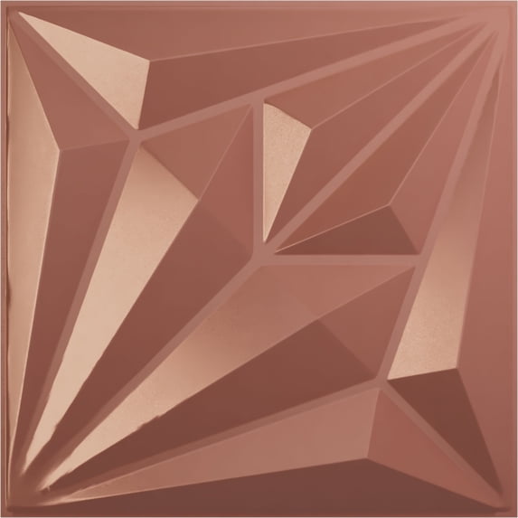 Ekena Millwork 19 5/8"W x 19 5/8"H Diamond EnduraWall Decorative 3D Wall Panel, Universal Pearl Metallic Champagne Pink (Covers 2.67 Sq. Ft.)