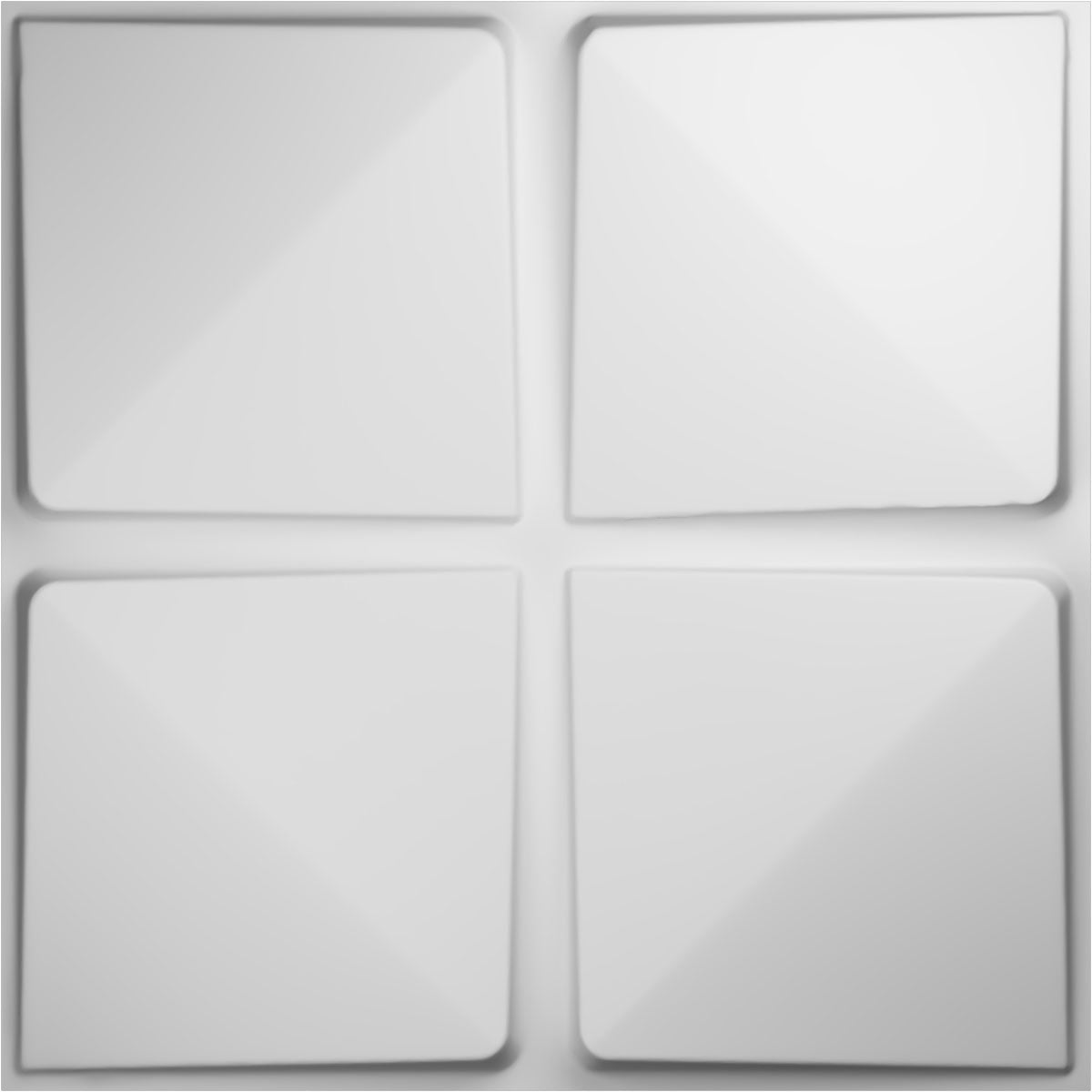 White PVC 3D Decorative Wall Panels 19 5/8" x 19 5/8" (10-Pack)