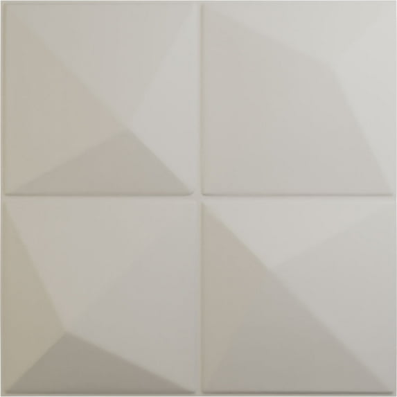 Ekena Millwork 19 5/8"W x 19 5/8"H Ellis EnduraWall Decorative 3D Wall Panel, UltraCover Satin Blossom White (Covers 2.67 Sq. Ft.)