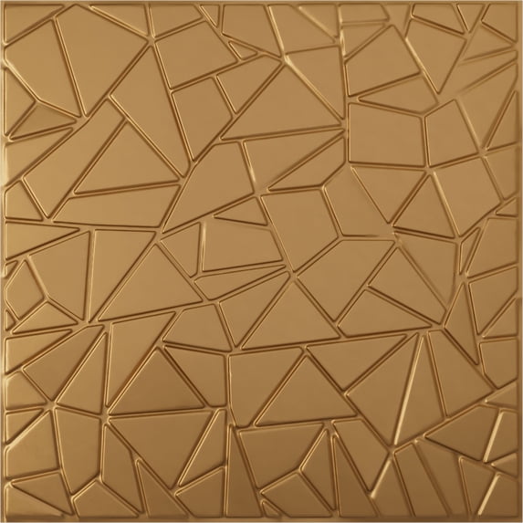 Ekena Millwork 19 5/8"W x 19 5/8"H Elwod EnduraWall Decorative 3D Wall Panel, Bright Coat Gold (Covers 2.67 Sq. Ft.)