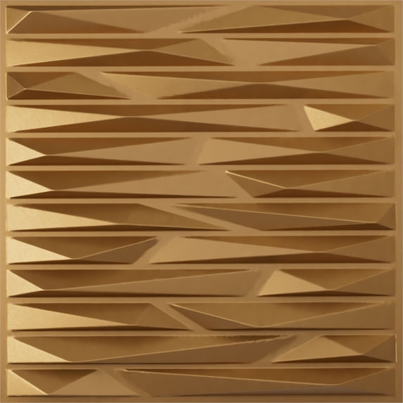 Ekena Millwork 19 5/8"W x 19 5/8"H Enterprise EnduraWall Decorative 3D Wall Panel, Bright Coat Gold (Covers 2.67 Sq. Ft.)