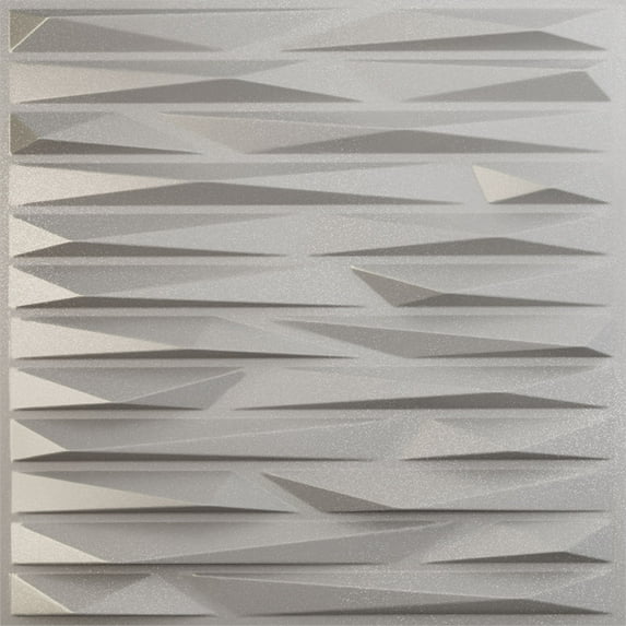 Ekena Millwork 19 5/8"W x 19 5/8"H Enterprise EnduraWall Decorative 3D Wall Panel, Textured Metallic Silver (Covers 2.67 Sq. Ft.)