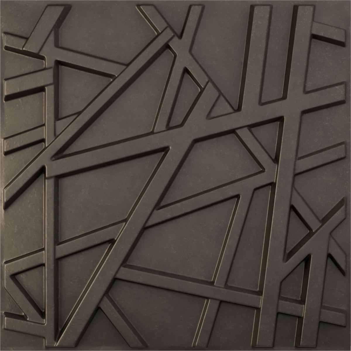 Ekena Millwork 19 5/8"W x 19 5/8"H Evergreen EnduraWall Decorative 3D Wall Panel, Universal Aged Metallic Weathered Steel (12-Pack for 32.04 Sq. Ft.)