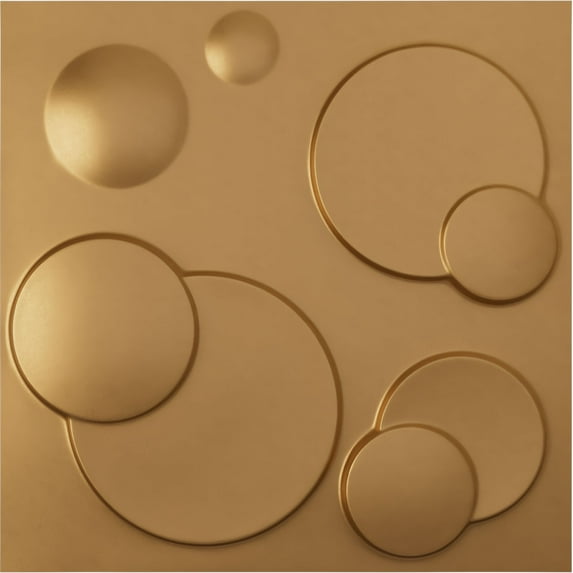 Ekena Millwork 19 5/8"W x 19 5/8"H Finley EnduraWall Decorative 3D Wall Panel, Bright Coat Gold (12-Pack for 32.04 Sq. Ft.)