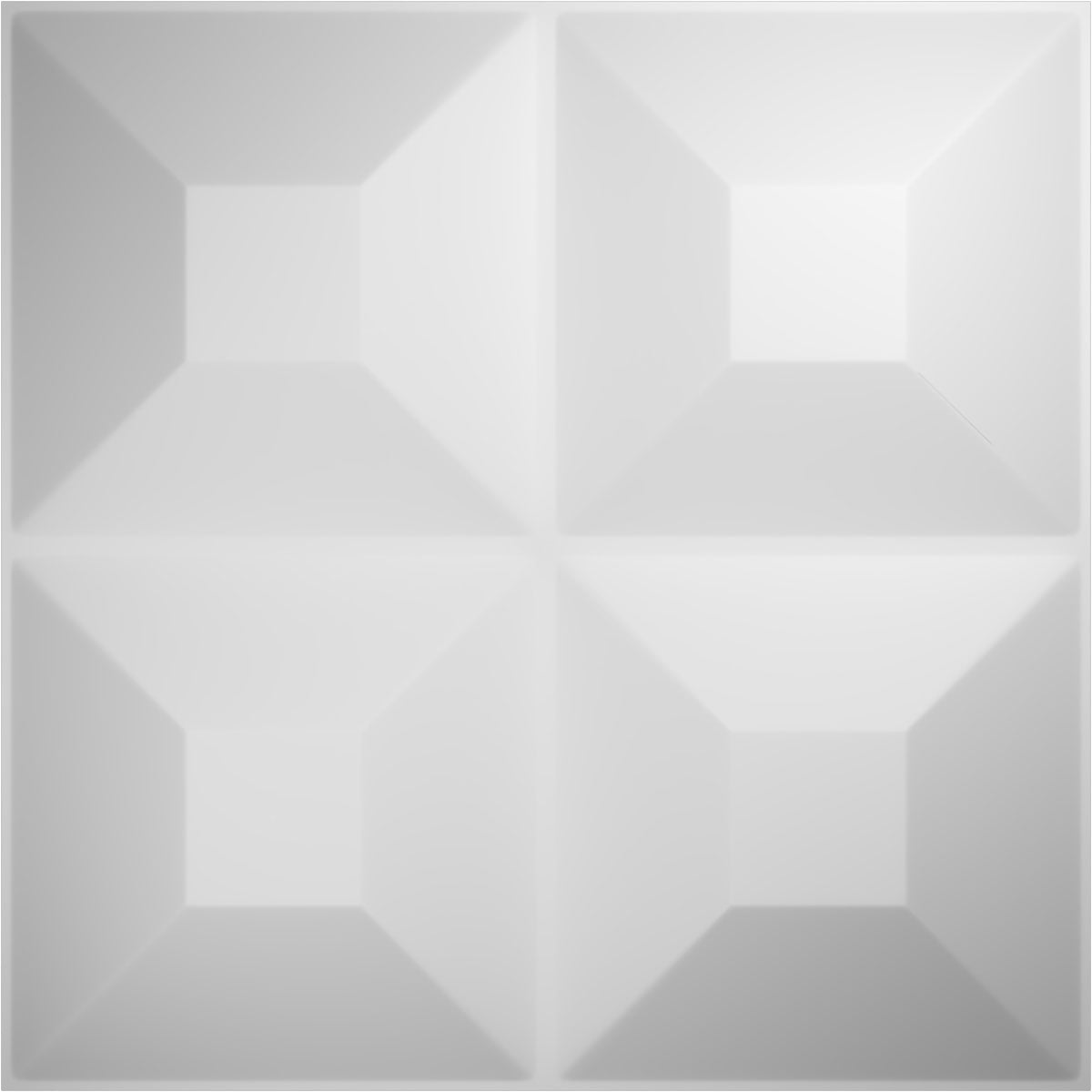 White Textured 3D PVC Decorative Wall Panel 19-5/8" x 19-5/8"