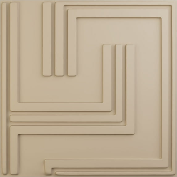 Ekena Millwork 19 5/8"W x 19 5/8"H Geometric EnduraWall Decorative 3D Wall Panel, UltraCover Satin Smokey Beige (Covers 2.67 Sq. Ft.)
