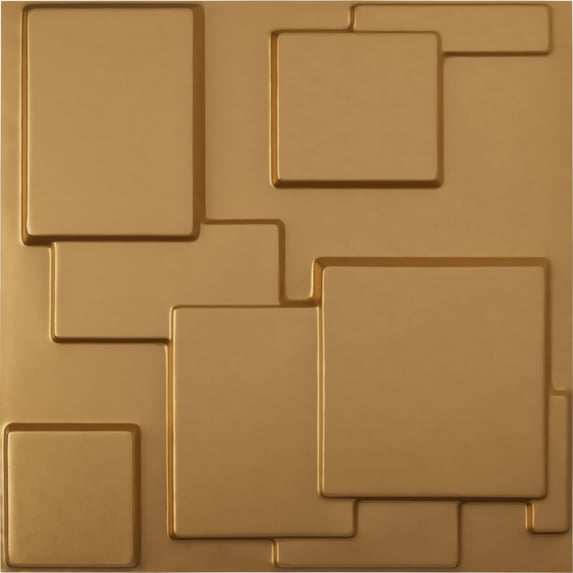 Ekena Millwork 19 5/8"W x 19 5/8"H Gomez EnduraWall Decorative 3D Wall Panel, Bright Coat Gold (Covers 2.67 Sq. Ft.)