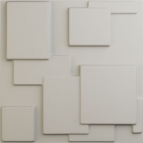 Ekena Millwork 19 5/8"W x 19 5/8"H Gomez EnduraWall Decorative 3D Wall Panel, UltraCover Satin Blossom White (Covers 2.67 Sq. Ft.)