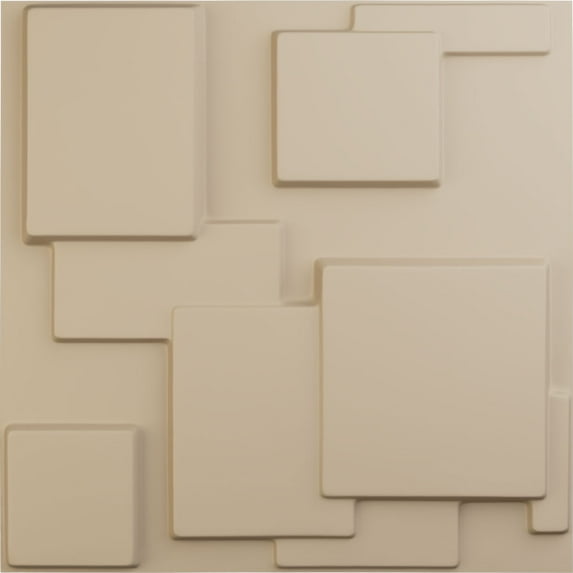 Ekena Millwork 19 5/8"W x 19 5/8"H Gomez EnduraWall Decorative 3D Wall Panel, UltraCover Satin Smokey Beige (12-Pack for 32.04 Sq. Ft.)