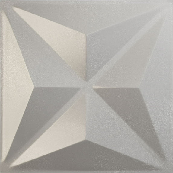 Ekena Millwork 19 5/8"W x 19 5/8"H Haven EnduraWall Decorative 3D Wall Panel, Textured Metallic Silver (12-Pack for 32.04 Sq. Ft.)