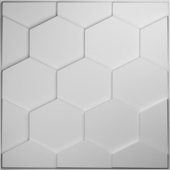 Ekena Millwork 19 5/8"W x 19 5/8"H Honeycomb EnduraWall Decorative 3D Wall Panel, White, (10-Pack for 26.75 Sq. Ft.)