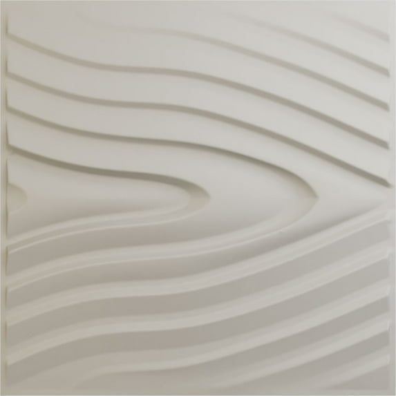 Ekena Millwork 19 5/8"W x 19 5/8"H Kahuna EnduraWall Decorative 3D Wall Panel, UltraCover Satin Blossom White (Covers 2.67 Sq. Ft.)