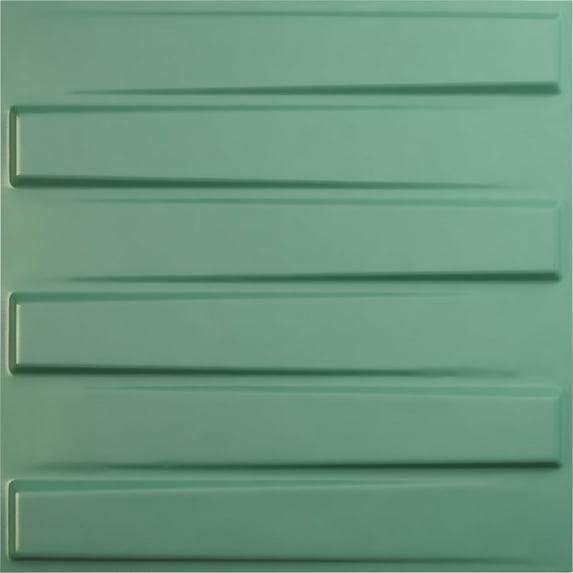 Ekena Millwork 19 5/8"W x 19 5/8"H Keyes EnduraWall Decorative 3D Wall Panel, Universal Pearl Metallic Sea Mist (12-Pack for 32.04 Sq. Ft.)