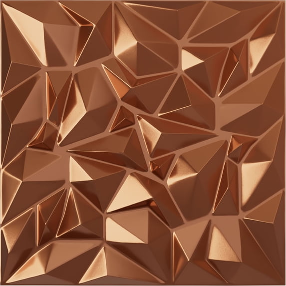 Ekena Millwork 19 5/8"W x 19 5/8"H Leto EnduraWall Decorative 3D Wall Panel, Bright Coat Copper (12-Pack for 32.04 Sq. Ft.)