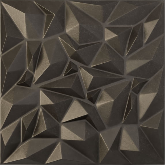Ekena Millwork 19 5/8"W x 19 5/8"H Leto EnduraWall Decorative 3D Wall Panel, Universal Aged Metallic Weathered Steel (12-Pack for 32.04 Sq. Ft.)