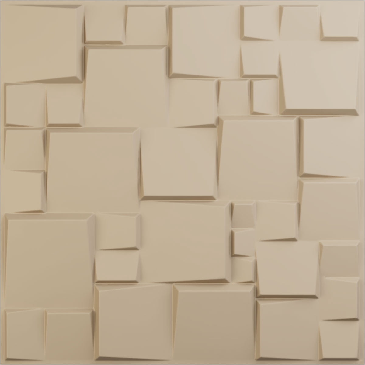 Ekena Millwork 19 5/8"W x 19 5/8"H Modern Square EnduraWall Decorative 3D Wall Panel, UltraCover Satin Smokey Beige (12-Pack for 32.04 Sq. Ft.)