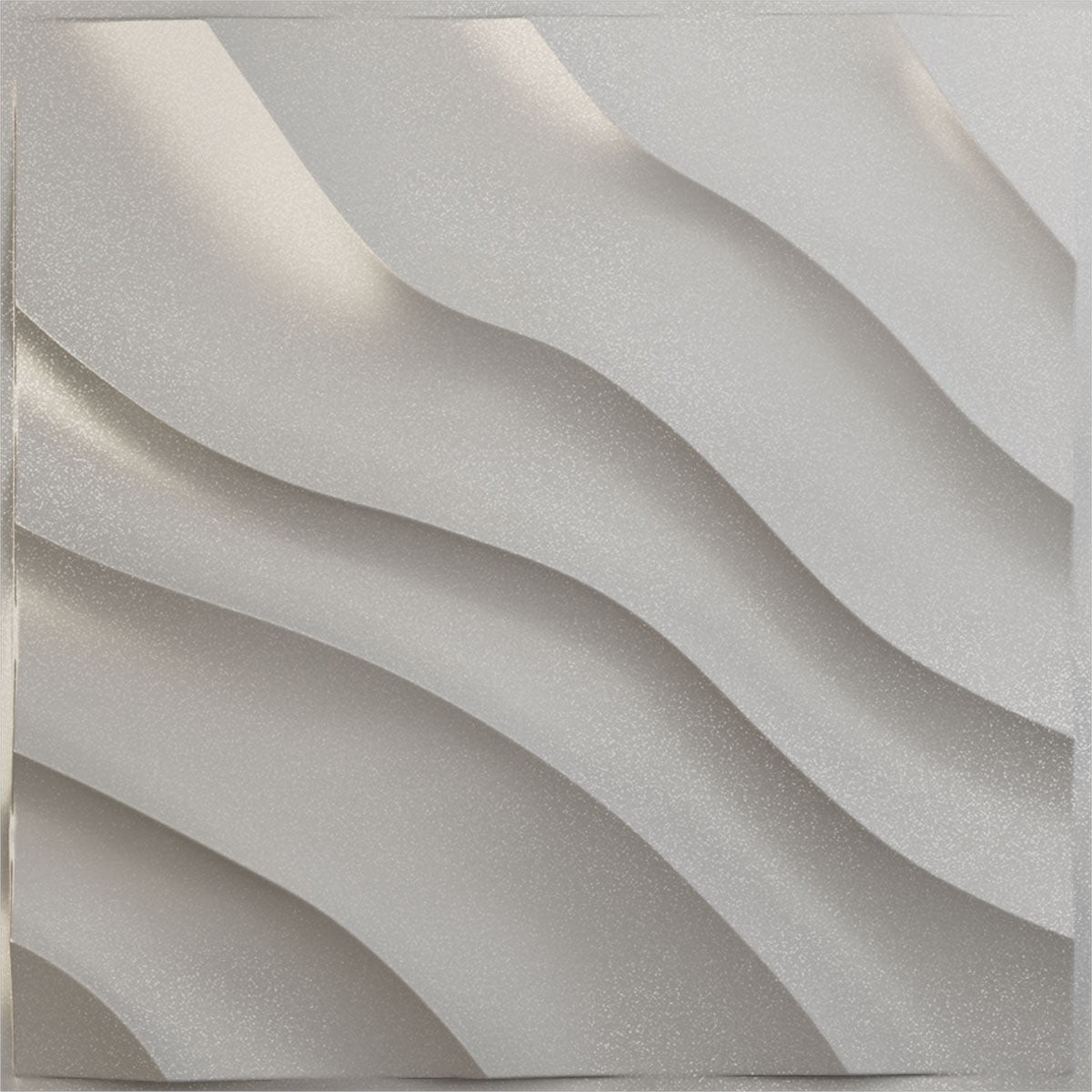 Ekena Millwork 19 5/8"W x 19 5/8"H Modern Wave EnduraWall Decorative 3D Wall Panel, Textured Metallic Silver (Covers 2.67 Sq. Ft.)
