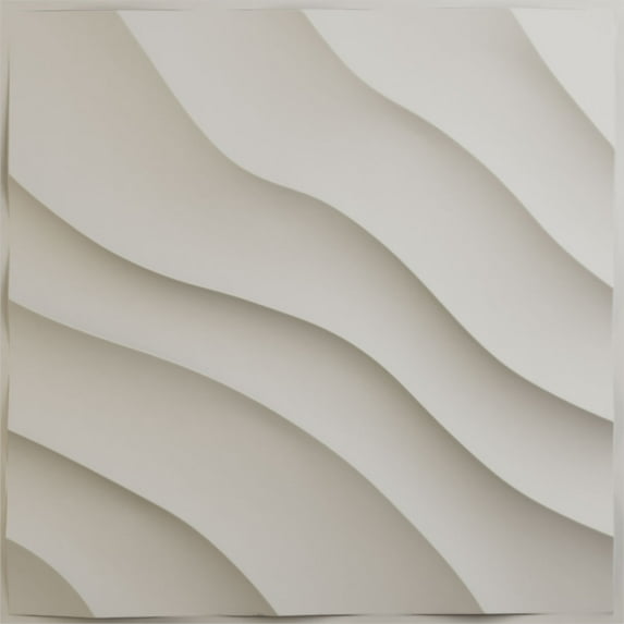 Ekena Millwork 19 5/8"W x 19 5/8"H Modern Wave EnduraWall Decorative 3D Wall Panel, UltraCover Satin Blossom White (Covers 2.67 Sq. Ft.)
