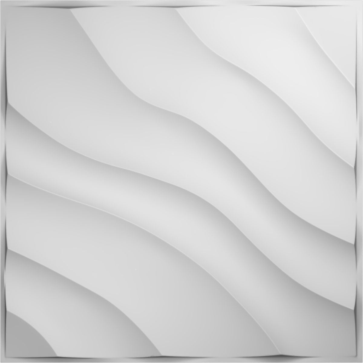 Ekena Millwork 19 5/8"W x 19 5/8"H Modern Wave EnduraWall Decorative 3D Wall Panel, White, (50-Pack for 133.73 Sq. Ft.)