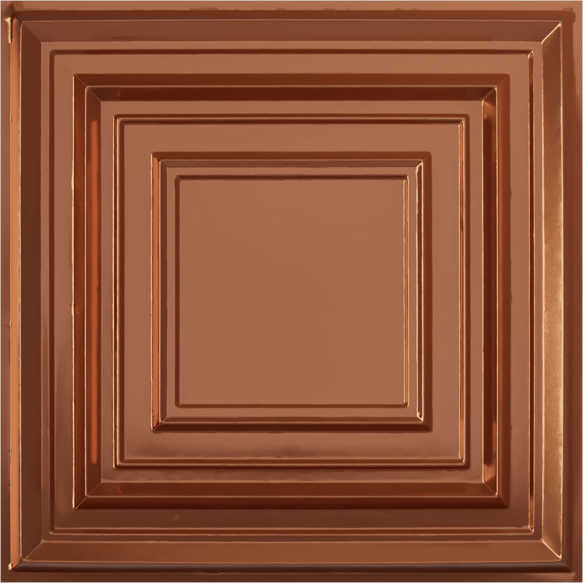 Ekena Millwork 19 5/8"W x 19 5/8"H Multiplex EnduraWall Decorative 3D Wall Panel, Bright Coat Copper (12-Pack for 32.04 Sq. Ft.)