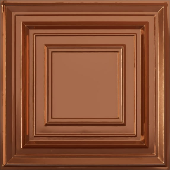 Ekena Millwork 19 5/8"W x 19 5/8"H Multiplex EnduraWall Decorative 3D Wall Panel, Bright Coat Copper (12-Pack for 32.04 Sq. Ft.)