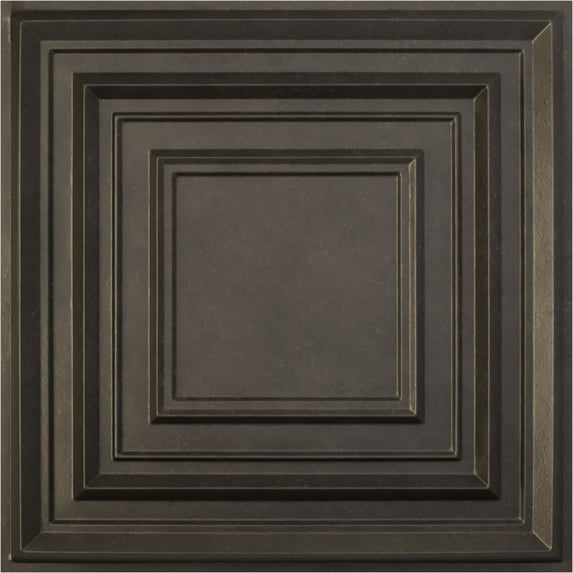 Ekena Millwork 19 5/8"W x 19 5/8"H Multiplex EnduraWall Decorative 3D Wall Panel, Universal Aged Metallic Weathered Steel (Covers 2.67 Sq. Ft.)