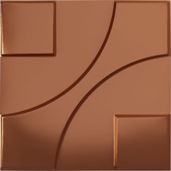 Ekena Millwork 19 5/8"W x 19 5/8"H Nestor EnduraWall Decorative 3D Wall Panel, Bright Coat Copper (12-Pack for 32.04 Sq. Ft.)