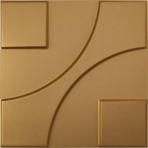 Ekena Millwork 19 5/8"W x 19 5/8"H Nestor EnduraWall Decorative 3D Wall Panel, Bright Coat Gold (12-Pack for 32.04 Sq. Ft.)