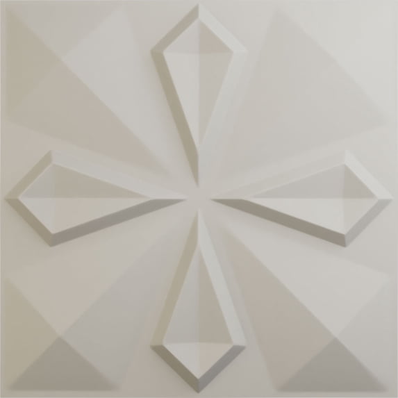 Ekena Millwork 19 5/8"W x 19 5/8"H Nikki EnduraWall Decorative 3D Wall Panel, UltraCover Satin Blossom White (Covers 2.67 Sq. Ft.)