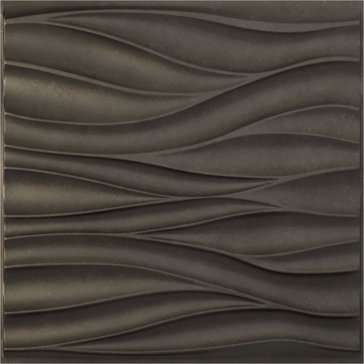 Ekena Millwork 19 5/8"W x 19 5/8"H Ripple EnduraWall Decorative 3D Wall Panel, Universal Aged Metallic Weathered Steel (Covers 2.67 Sq. Ft.)