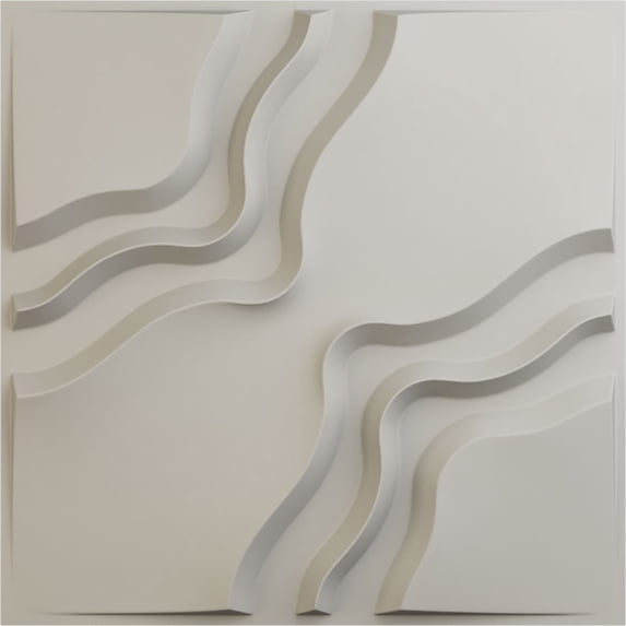 Ekena Millwork 19 5/8"W x 19 5/8"H Rogue EnduraWall Decorative 3D Wall Panel, UltraCover Satin Blossom White (Covers 2.67 Sq. Ft.)