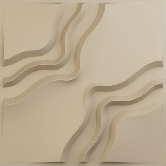 Ekena Millwork 19 5/8"W x 19 5/8"H Rogue EnduraWall Decorative 3D Wall Panel, UltraCover Satin Smokey Beige (12-Pack for 32.04 Sq. Ft.)