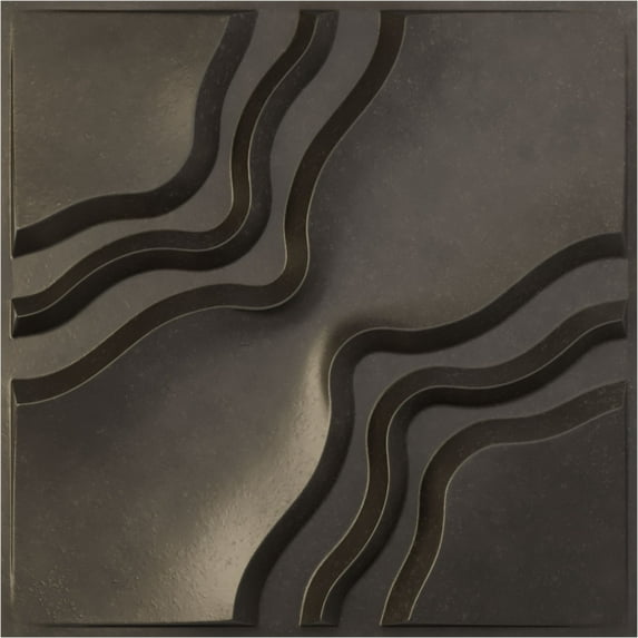 Ekena Millwork 19 5/8"W x 19 5/8"H Rogue EnduraWall Decorative 3D Wall Panel, Universal Aged Metallic Weathered Steel (12-Pack for 32.04 Sq. Ft.)