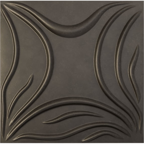 Ekena Millwork 19 5/8"W x 19 5/8"H Savannah EnduraWall Decorative 3D Wall Panel, Universal Aged Metallic Weathered Steel (Covers 2.67 Sq. Ft.)