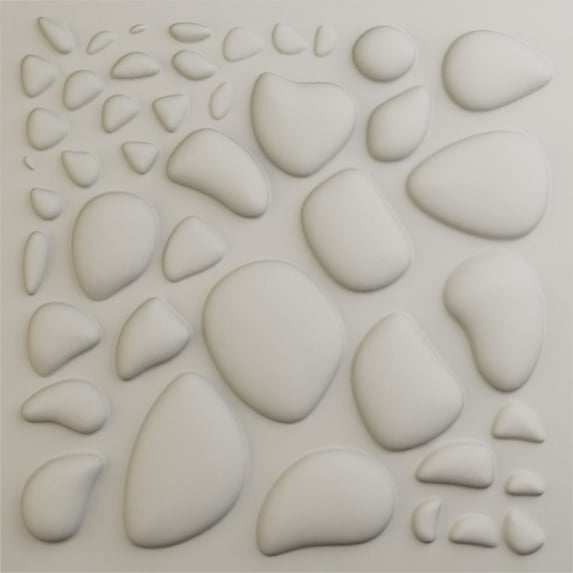 Ekena Millwork 19 5/8"W x 19 5/8"H Shale EnduraWall Decorative 3D Wall Panel, UltraCover Satin Blossom White (12-Pack for 32.04 Sq. Ft.)