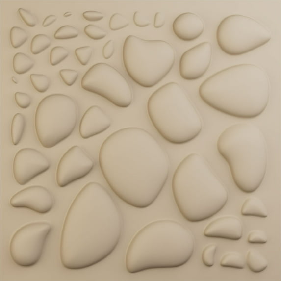 Ekena Millwork 19 5/8"W x 19 5/8"H Shale EnduraWall Decorative 3D Wall Panel, UltraCover Satin Smokey Beige (Covers 2.67 Sq. Ft.)