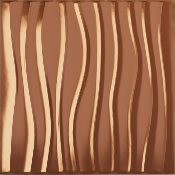 Ekena Millwork 19 5/8"W x 19 5/8"H Shoreline EnduraWall Decorative 3D Wall Panel, Bright Coat Copper (12-Pack for 32.04 Sq. Ft.)
