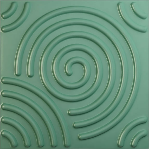Ekena Millwork 19 5/8"W x 19 5/8"H Spiral EnduraWall Decorative 3D Wall Panel, Universal Pearl Metallic Sea Mist (12-Pack for 32.04 Sq. Ft.)