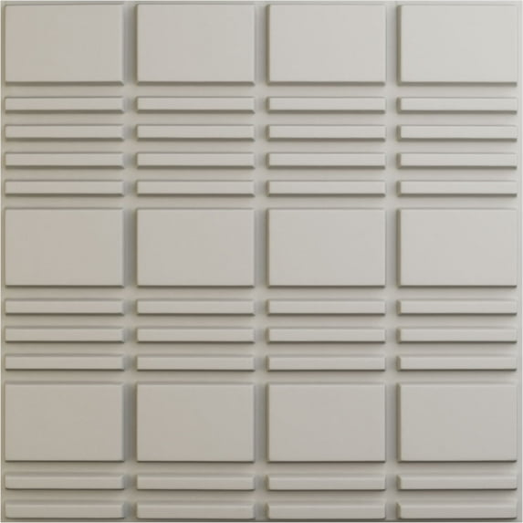 Ekena Millwork 19 5/8"W x 19 5/8"H Stacked EnduraWall Decorative 3D Wall Panel, UltraCover Satin Blossom White (Covers 2.67 Sq. Ft.)
