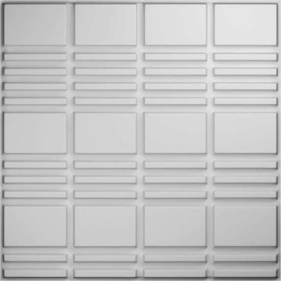 Ekena Millwork 19 5/8"W x 19 5/8"H Stacked EnduraWall Decorative 3D Wall Panel, White, (20-Pack for 53.49 Sq. Ft.)