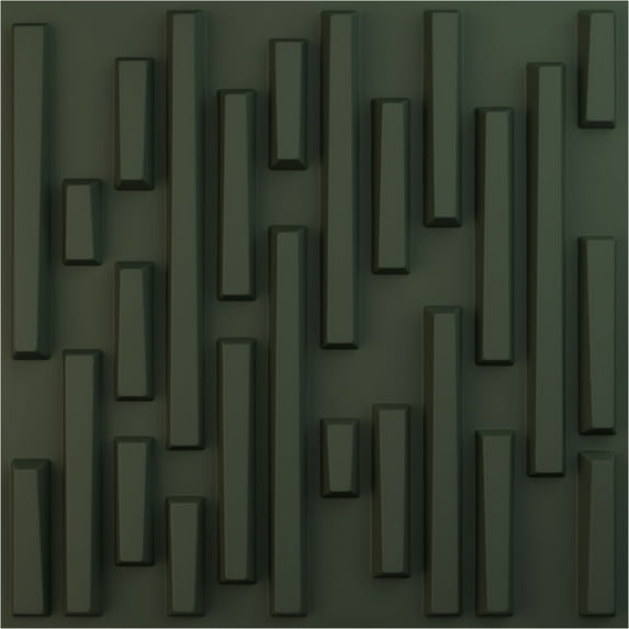 Ekena Millwork 19 5/8"W x 19 5/8"H Staggered Brick EnduraWall Decorative 3D Wall Panel, UltraCover Satin Hunt Club Green (12-Pack for 32.04 Sq. Ft.)
