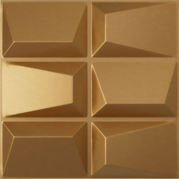 Ekena Millwork 19 5/8"W x 19 5/8"H Stratford EnduraWall Decorative 3D Wall Panel, Bright Coat Gold (12-Pack for 32.04 Sq. Ft.)