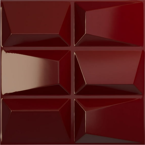 Ekena Millwork 19 5/8"W x 19 5/8"H Stratford EnduraWall Decorative 3D Wall Panel, Gloss Merlot (12-Pack for 32.04 Sq. Ft.)