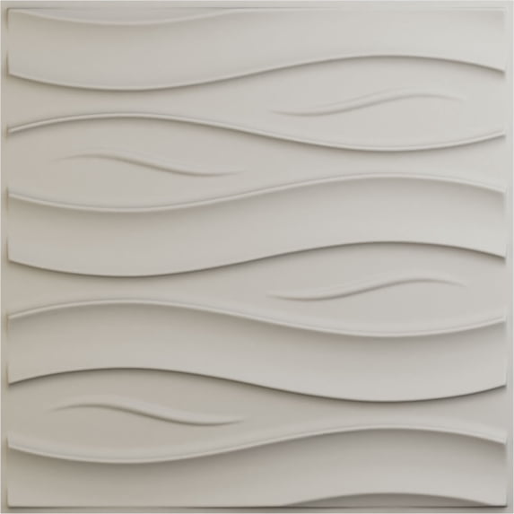 Ekena Millwork 19 5/8"W x 19 5/8"H Swell EnduraWall Decorative 3D Wall Panel, UltraCover Satin Blossom White (Covers 2.67 Sq. Ft.)