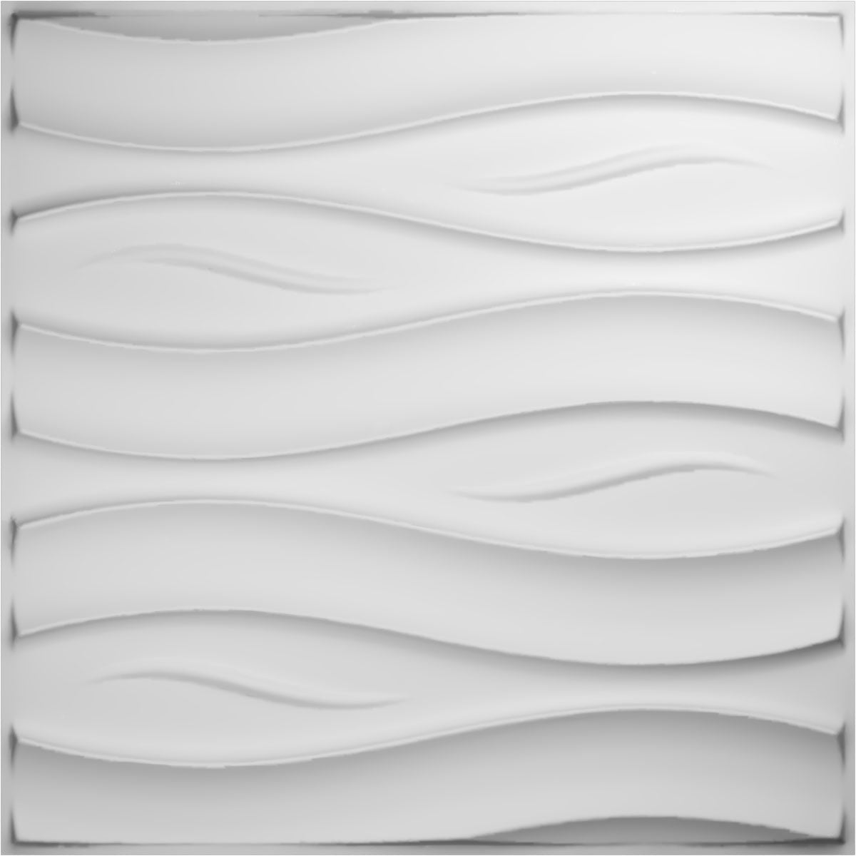 White Textured 3D PVC Decorative Wall Panels, 19.63" x 19.63", 10-Pack