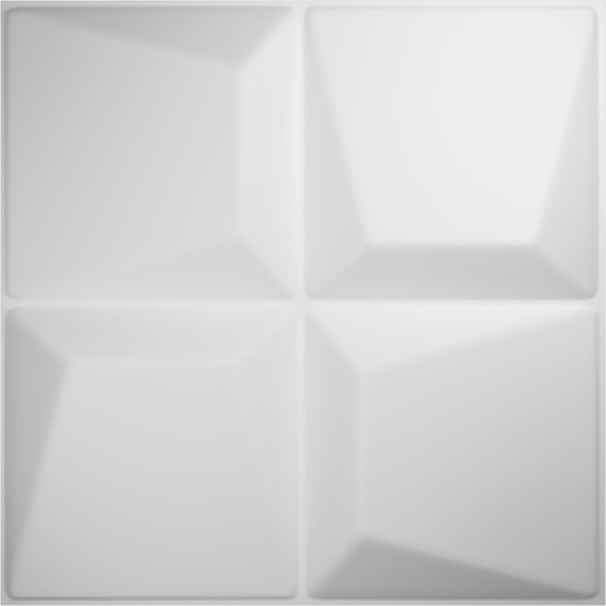 White Textured 3D PVC Decorative Wall Panels, 19.63" x 19.63", 10-Pack