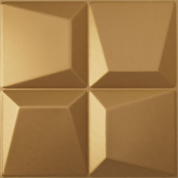 Ekena Millwork 19 5/8"W x 19 5/8"H Tellson EnduraWall Decorative 3D Wall Panel, Bright Coat Gold (Covers 2.67 Sq. Ft.)