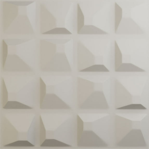 Ekena Millwork 19 5/8"W x 19 5/8"H Tristan EnduraWall Decorative 3D Wall Panel, UltraCover Satin Blossom White (Covers 2.67 Sq. Ft.)