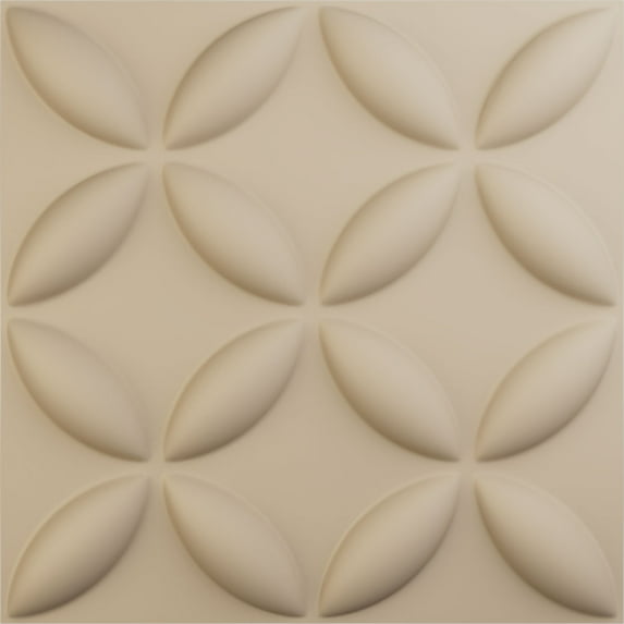 Ekena Millwork 19 5/8"W x 19 5/8"H Wallflower EnduraWall Decorative 3D Wall Panel, UltraCover Satin Smokey Beige (Covers 2.67 Sq. Ft.)